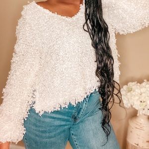 Textured Crop Sweater